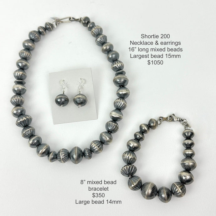15mm mixed bead necklace/earrings set or bracelet