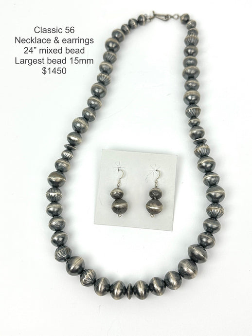 15mm necklace/earrings set