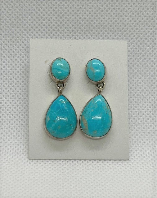 2-Stone Turquoise Earrings