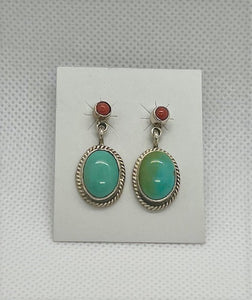 Turquoise and Spiny Oyster Shell Earrings