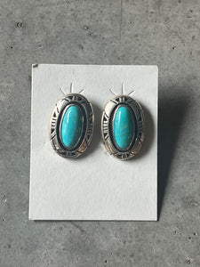 Sterling silver & turquoise post back earrings