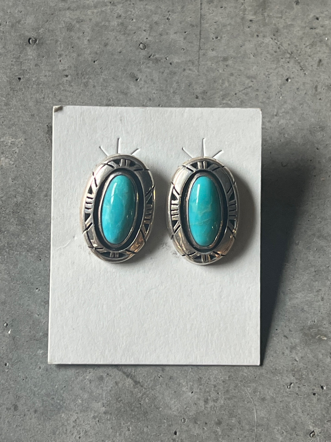 Sterling silver & turquoise post back earrings