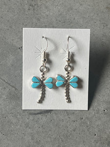 Sterling silver & turquoise dragonfly earrings