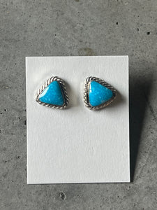 Sterling silver & turquoise triangle earrings