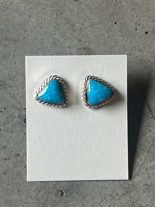 Sterling silver & turquoise triangle earrings
