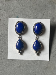 Sterling silver & lapis drop earrings