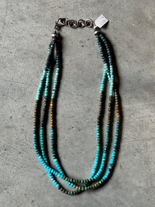 3-strand assorted turquoise necklace
