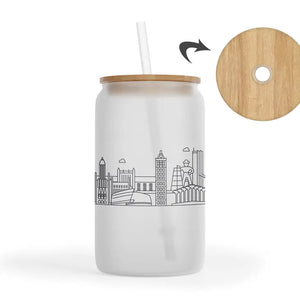 Tulsa Skyline Frosted Glass Tumbler