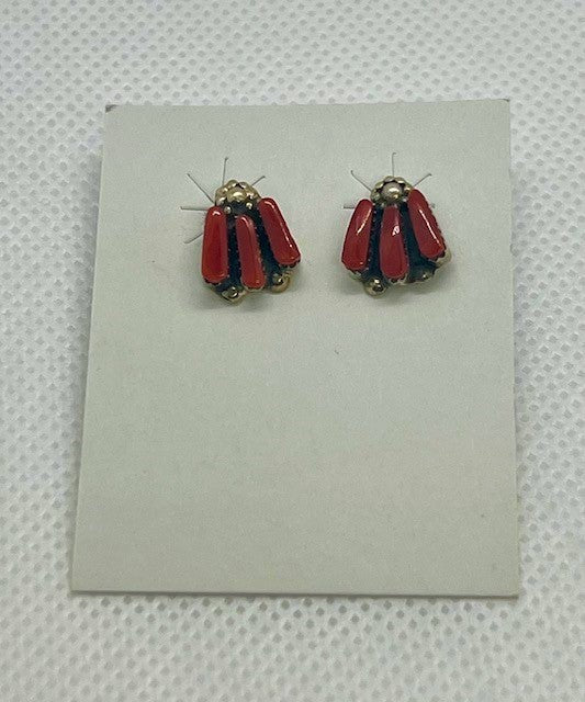 Coral Stud Earrings