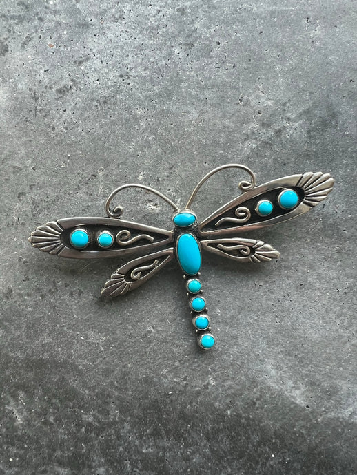 Turquoise Dragonfly pin