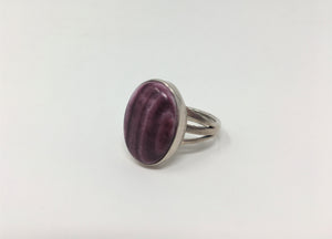 Sterling Silver Purple Spiny Oyster Shell ring