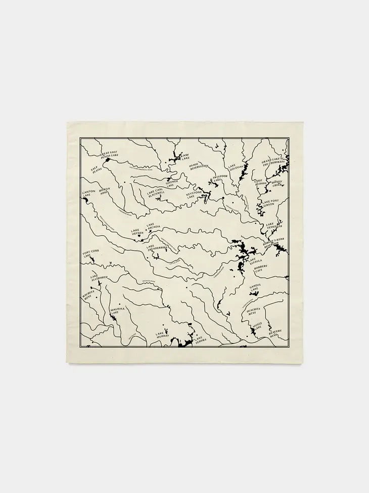 Oklahoma Rivers Map Bandana